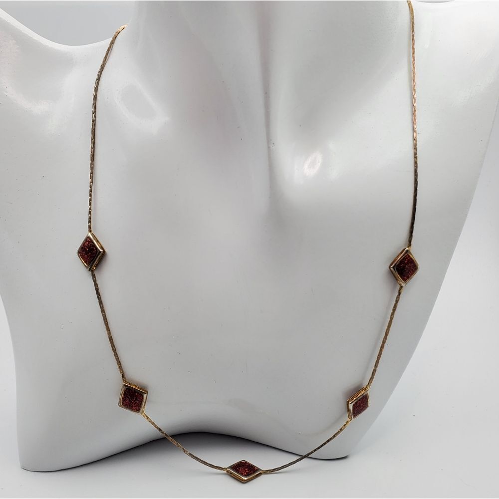 The jesters paradise diamond cut orange sparkle‎ necklace N1912